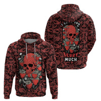 Skull pattern Hoodie I Love You Berry Much - Wonder Print Shop