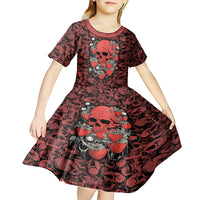 Skull pattern Kid Short Sleeve Dress I Love You Berry Much - Wonder Print Shop