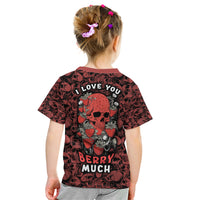 Skull pattern Kid T Shirt I Love You Berry Much - Wonder Print Shop
