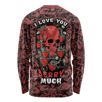 Skull pattern Long Sleeve Shirt I Love You Berry Much - Wonder Print Shop