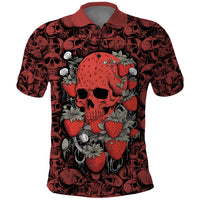 Skull pattern Polo Shirt I Love You Berry Much - Wonder Print Shop