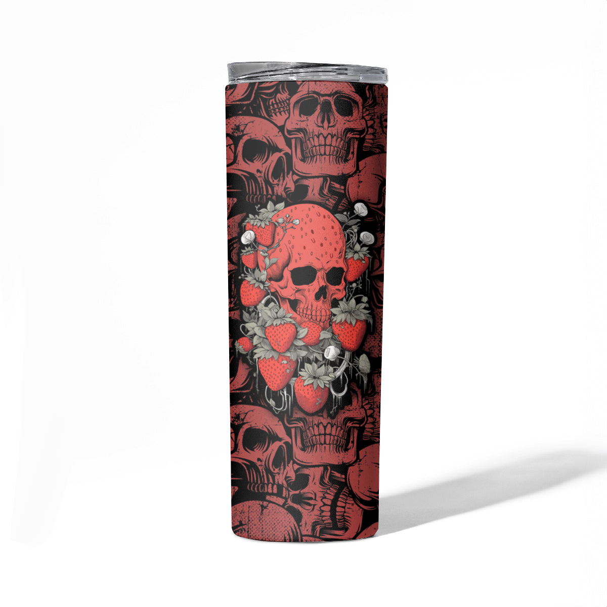 Skull pattern Skinny Tumbler I Love You Berry Much - Wonder Print Shop