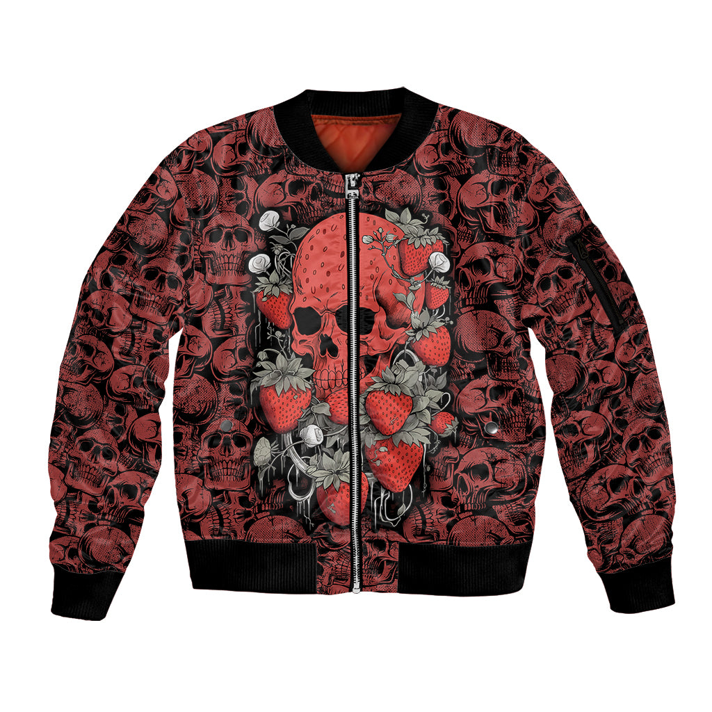 Skull pattern Sleeve Zip Bomber Jacket I Love You Berry Much - Wonder Print Shop
