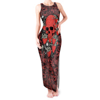 Skull pattern Tank Maxi Dress I Love You Berry Much - Wonder Print Shop