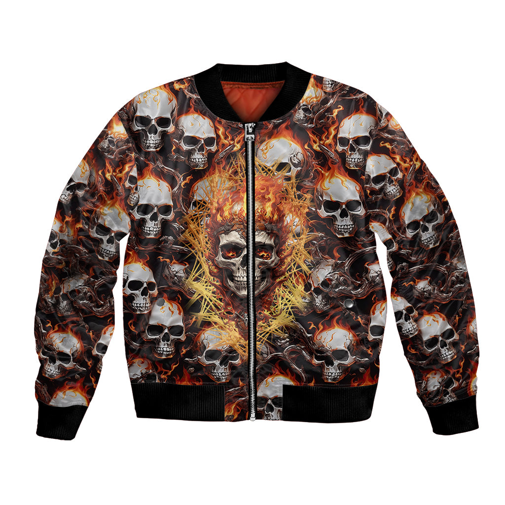 Flaming Skull Bomber Jacket Judge Me When You're Perfect Otherwise Shut Up - Wonder Print Shop