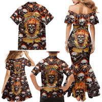 Flaming Skull Family Matching Mermaid Dress and Hawaiian Shirt Judge Me When You're Perfect Otherwise Shut Up - Wonder Print Shop