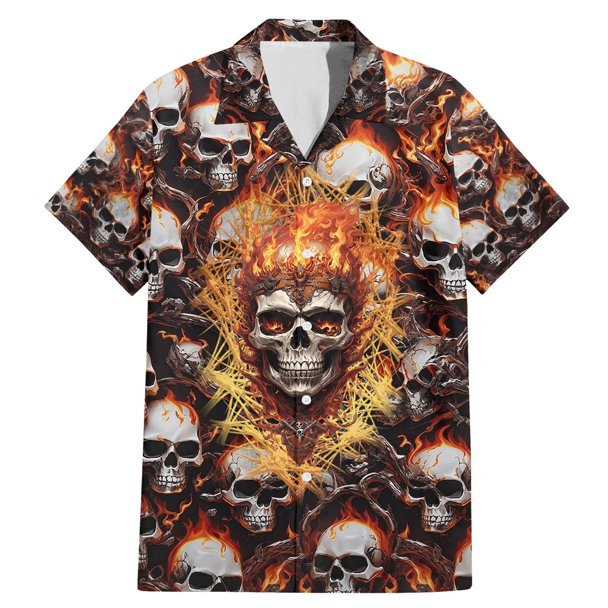 Flaming Skull Family Matching Mermaid Dress and Hawaiian Shirt Judge Me When You're Perfect Otherwise Shut Up - Wonder Print Shop