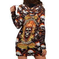 Flaming Skull Hoodie Dress Judge Me When You're Perfect Otherwise Shut Up - Wonder Print Shop