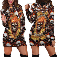 Flaming Skull Hoodie Dress Judge Me When You're Perfect Otherwise Shut Up - Wonder Print Shop