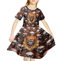 Flaming Skull Kid Short Sleeve Dress Judge Me When You're Perfect Otherwise Shut Up - Wonder Print Shop