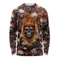 Flaming Skull Long Sleeve Shirt Judge Me When You're Perfect Otherwise Shut Up - Wonder Print Shop