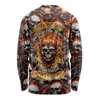 Flaming Skull Long Sleeve Shirt Judge Me When You're Perfect Otherwise Shut Up - Wonder Print Shop