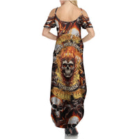 Flaming Skull Summer Maxi Dress Judge Me When You're Perfect Otherwise Shut Up - Wonder Print Shop