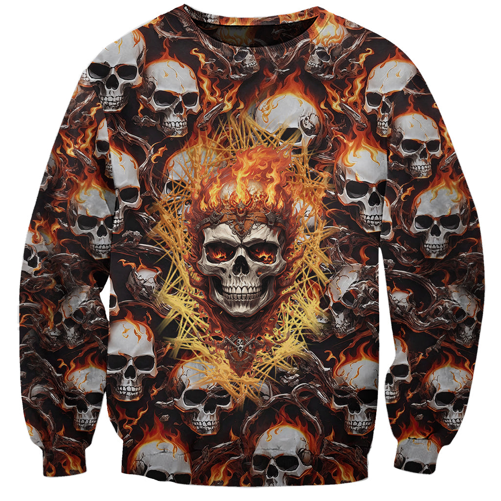 Flaming Skull Sweatshirt Judge Me When You're Perfect Otherwise Shut Up - Wonder Print Shop
