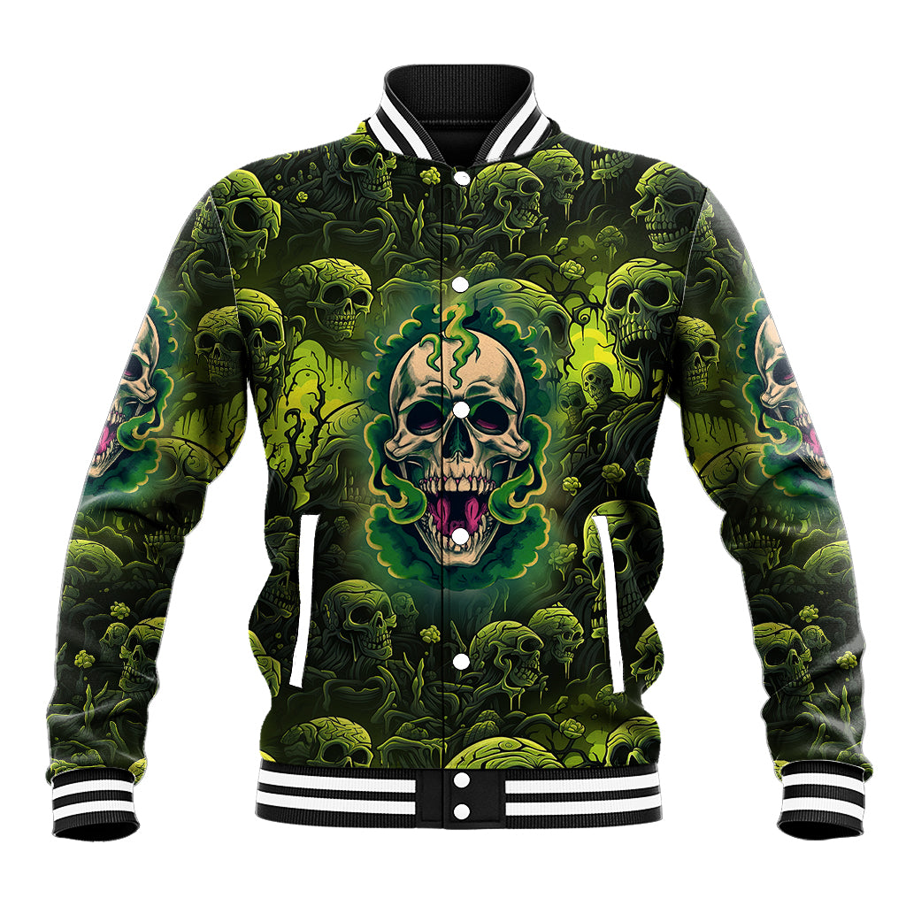 Zombie Skull Baseball Jacket I'm Like Literally Dead - Wonder Print Shop