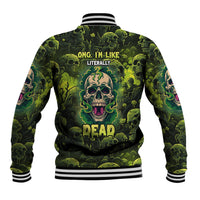 Zombie Skull Baseball Jacket I'm Like Literally Dead - Wonder Print Shop