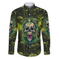 Zombie Skull Family Matching Short Sleeve Bodycon Dress and Hawaiian Shirt I'm Like Literally Dead - Wonder Print Shop
