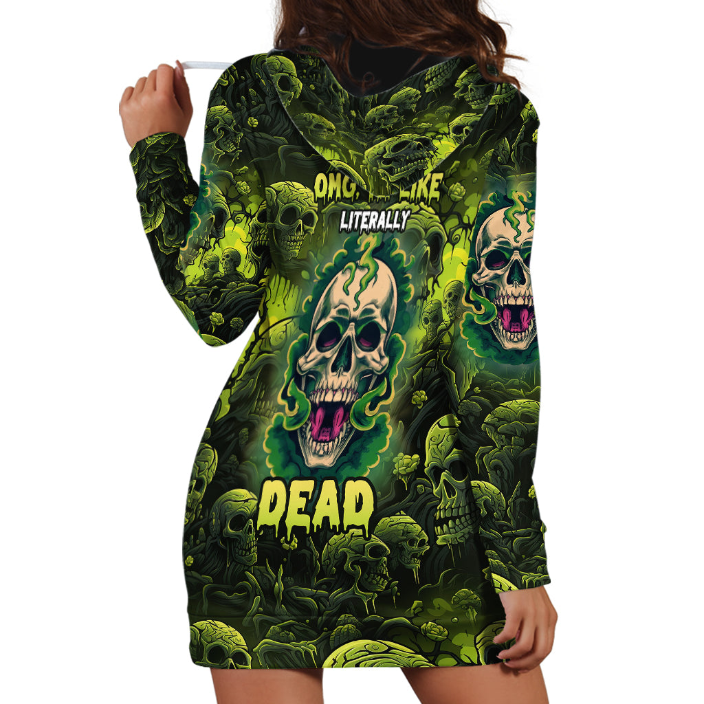Zombie Skull Hoodie Dress I'm Like Literally Dead - Wonder Print Shop