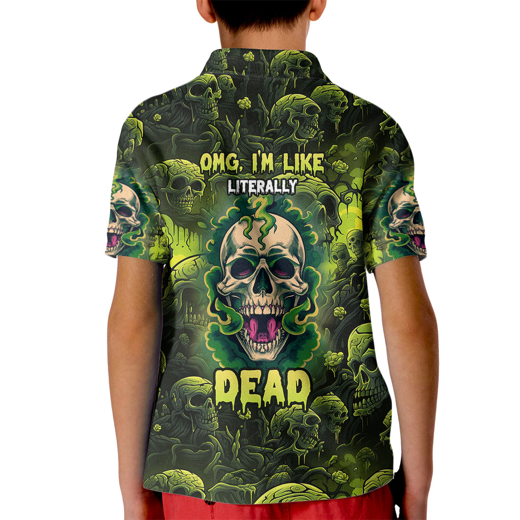 Zombie Skull Kid Polo Shirt I'm Like Literally Dead - Wonder Print Shop