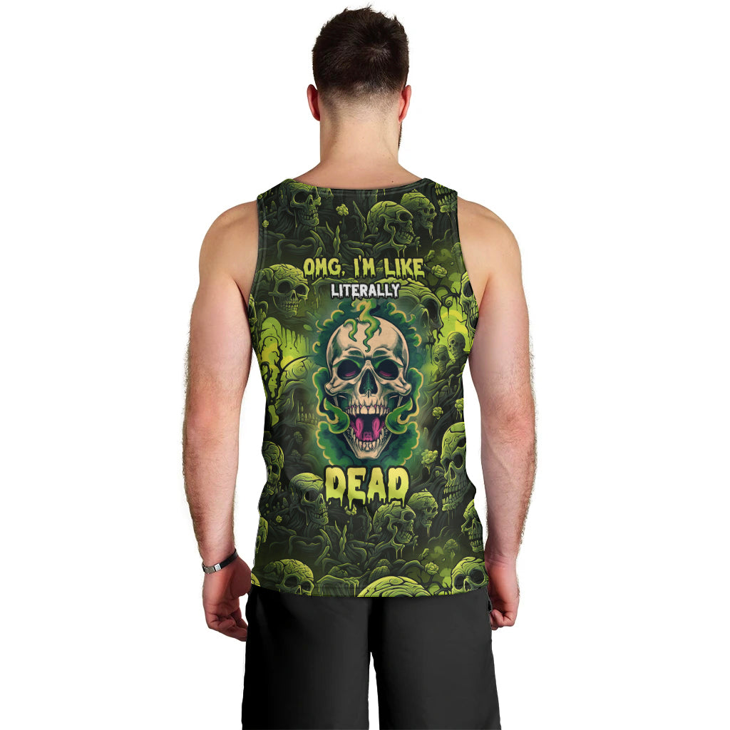 Zombie Skull Men Tank Top I'm Like Literally Dead - Wonder Print Shop