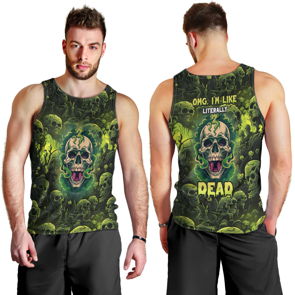 Zombie Skull Men Tank Top I'm Like Literally Dead - Wonder Print Shop