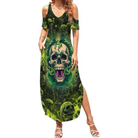 Zombie Skull Summer Maxi Dress I'm Like Literally Dead - Wonder Print Shop