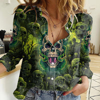 Zombie Skull Women Casual Shirt I'm Like Literally Dead - Wonder Print Shop