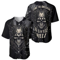 Skull Demon Fantasy Baseball Jersey Time To Unleash A Litte Hell - Wonder Print Shop