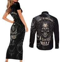 Skull Demon Fantasy Couples Matching Short Sleeve Bodycon Dress and Long Sleeve Button Shirts Time To Unleash A Litte Hell - Wonder Print Shop