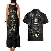 Skull Demon Fantasy Couples Matching Tank Maxi Dress and Hawaiian Shirt Time To Unleash A Litte Hell - Wonder Print Shop