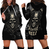 Skull Demon Fantasy Hoodie Dress Time To Unleash A Litte Hell - Wonder Print Shop
