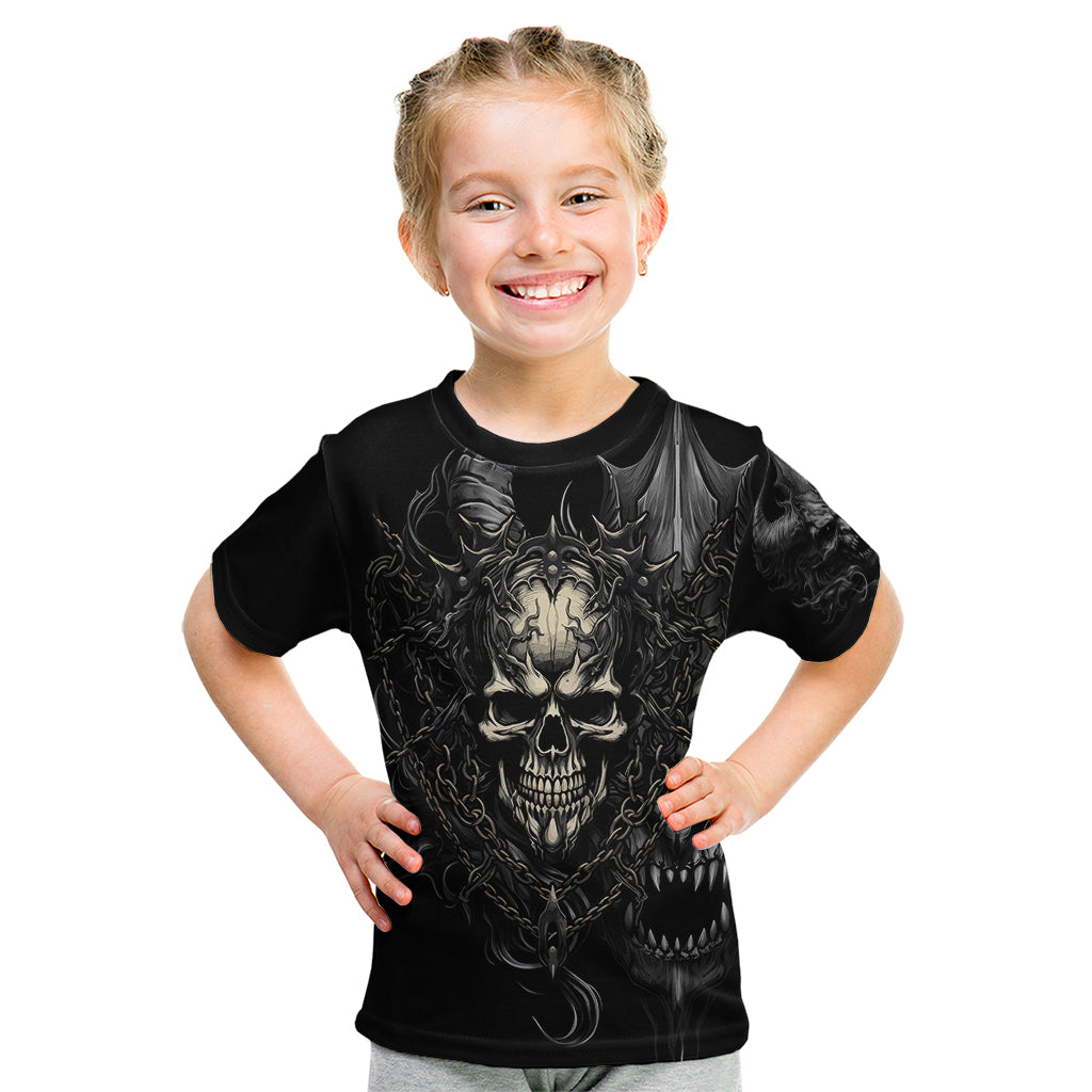 Skull Demon Fantasy Kid T Shirt Time To Unleash A Litte Hell - Wonder Print Shop