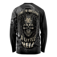 Skull Demon Fantasy Long Sleeve Shirt Time To Unleash A Litte Hell - Wonder Print Shop