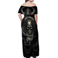 Skull Demon Fantasy Off Shoulder Maxi Dress Time To Unleash A Litte Hell - Wonder Print Shop
