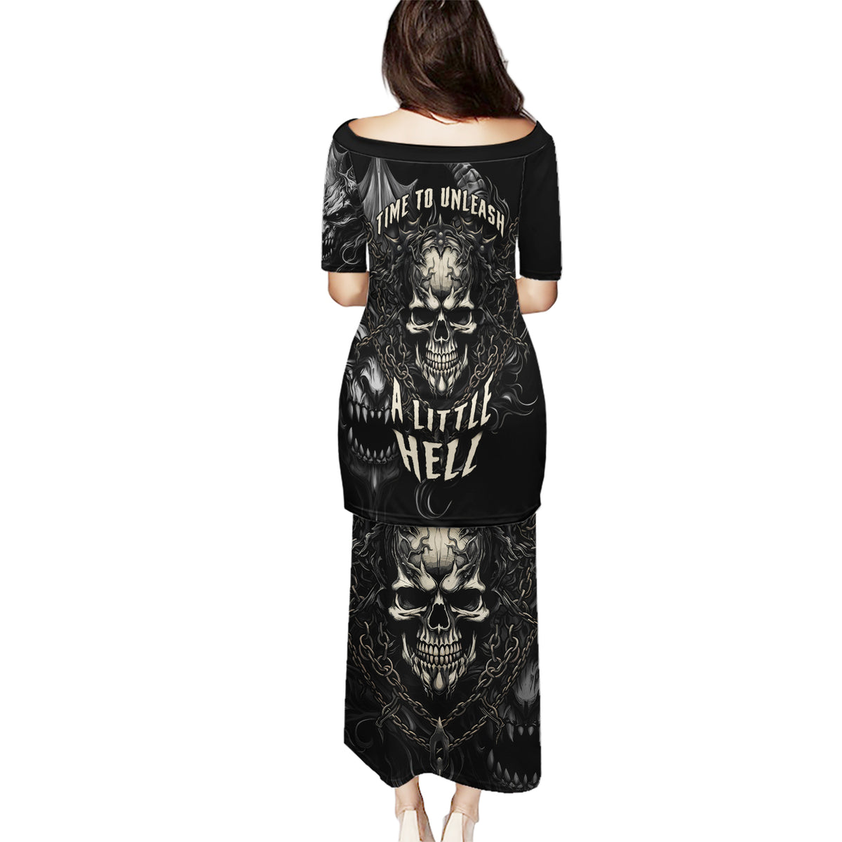 Skull Demon Fantasy Puletasi Time To Unleash A Litte Hell - Wonder Print Shop