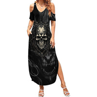 Skull Demon Fantasy Summer Maxi Dress Time To Unleash A Litte Hell - Wonder Print Shop