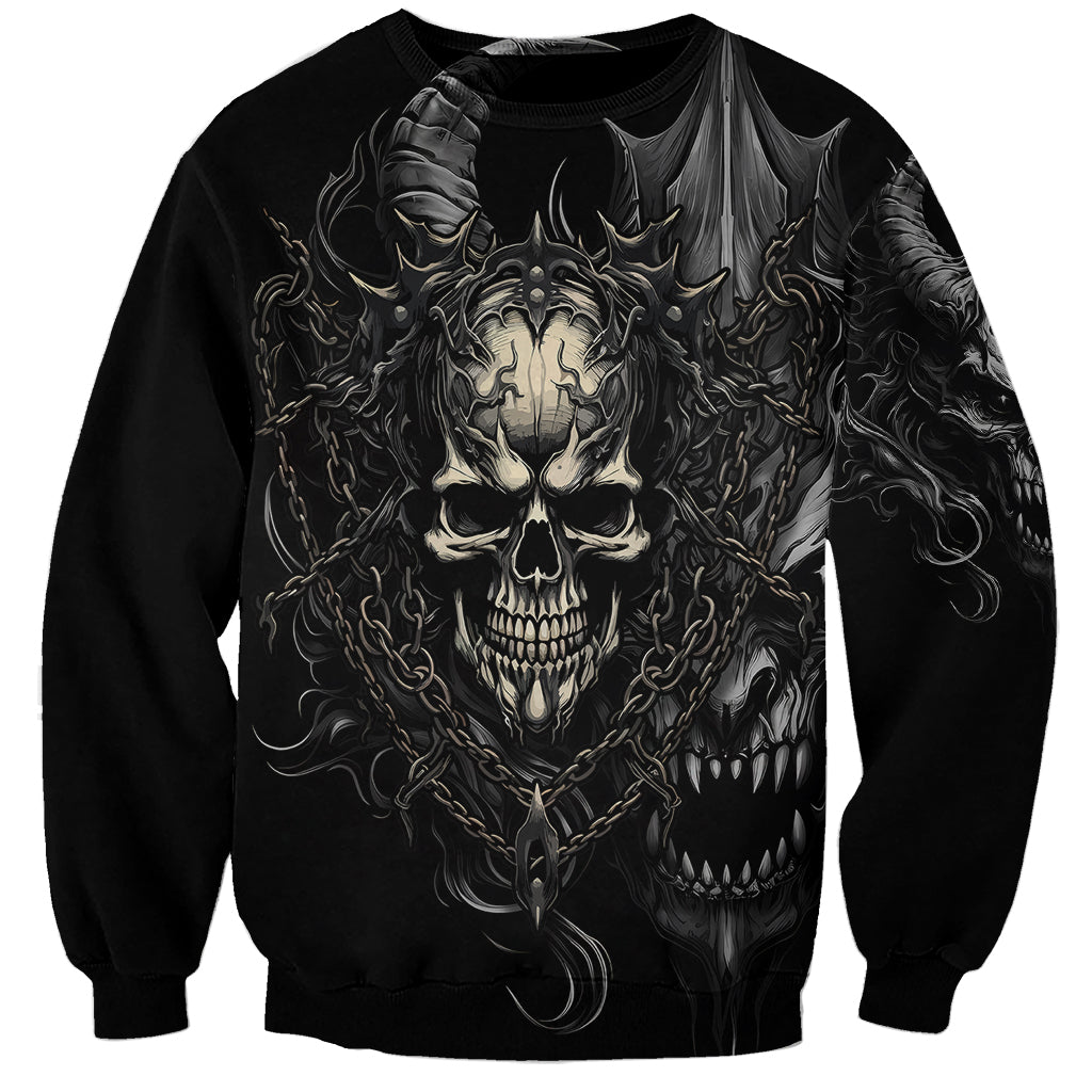 Skull Demon Fantasy Sweatshirt Time To Unleash A Litte Hell - Wonder Print Shop
