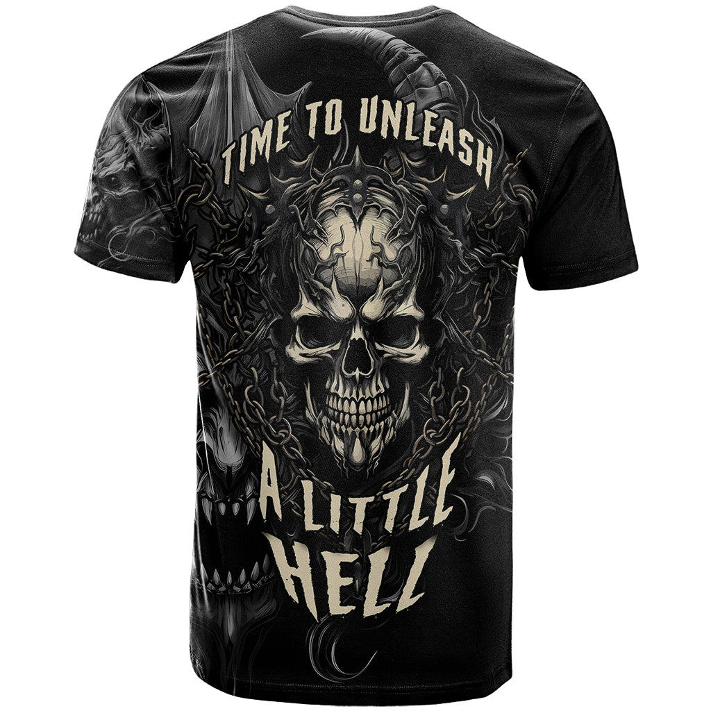 Skull Demon Fantasy T Shirt Time To Unleash A Litte Hell - Wonder Print Shop