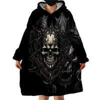Skull Demon Fantasy Wearable Blanket Hoodie Time To Unleash A Litte Hell - Wonder Print Shop