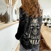 Skull Demon Fantasy Women Casual Shirt Time To Unleash A Litte Hell - Wonder Print Shop