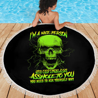 I'm A Nice Person Skull Beach Blanket - Wonder Print Shop