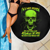I'm A Nice Person Skull Beach Blanket - Wonder Print Shop