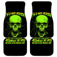 I'm A Nice Person Skull Car Mats - Wonder Print Shop