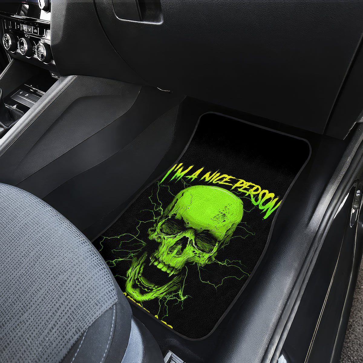 I'm A Nice Person Skull Car Mats - Wonder Print Shop