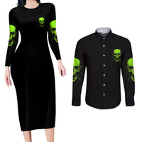 I'm A Nice Person Skull Couples Matching Long Sleeve Bodycon Dress and Long Sleeve Button Shirt - Wonder Print Shop