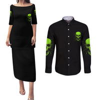 I'm A Nice Person Skull Couples Matching Puletasi Dress and Long Sleeve Button Shirt - Wonder Print Shop