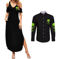 I'm A Nice Person Skull Couples Matching Summer Maxi Dress and Long Sleeve Button Shirt - Wonder Print Shop