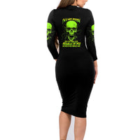 I'm A Nice Person Skull Family Matching Long Sleeve Bodycon Dress and Hawaiian Shirt - Wonder Print Shop