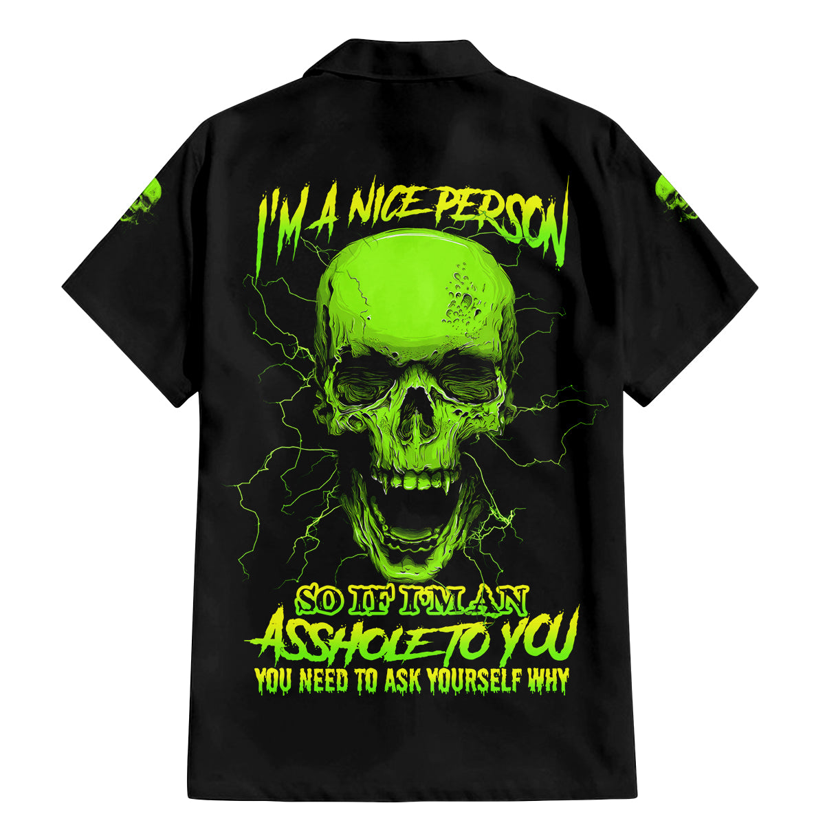 I'm A Nice Person Skull Family Matching Mermaid Dress and Hawaiian Shirt - Wonder Print Shop