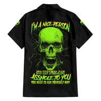 I'm A Nice Person Skull Family Matching Off Shoulder Long Sleeve Dress and Hawaiian Shirt - Wonder Print Shop